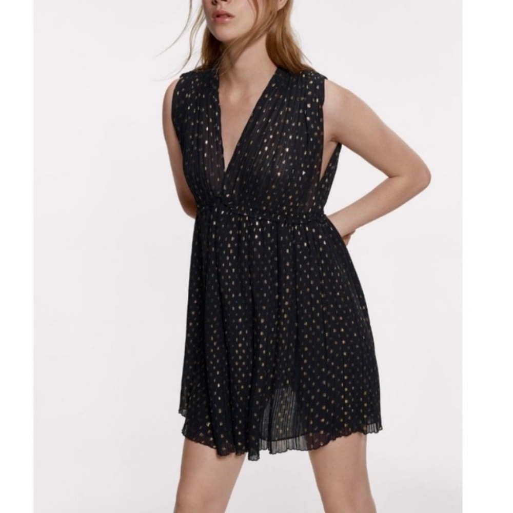 Zara Black/Gold Mini Dress
